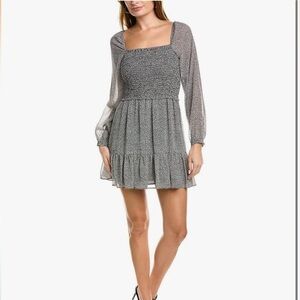 1. State Black and White Long Sleeve Dress